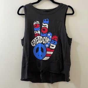 Chaser Black Tank with Peace Graphic